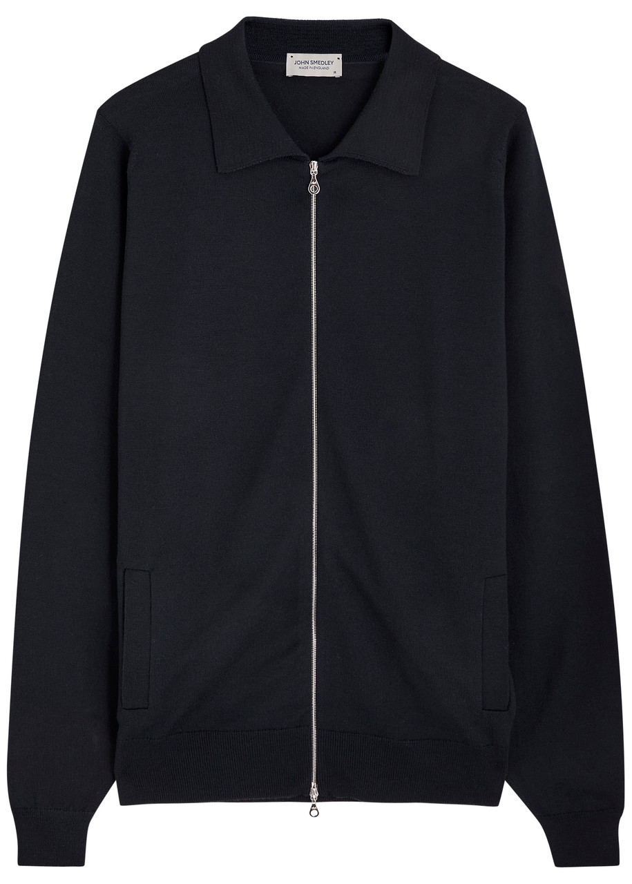 John Smedley Alston Wool Overshirt Jacket – Navy John Smedley Alston Wool Overshirt Jacket – Navy