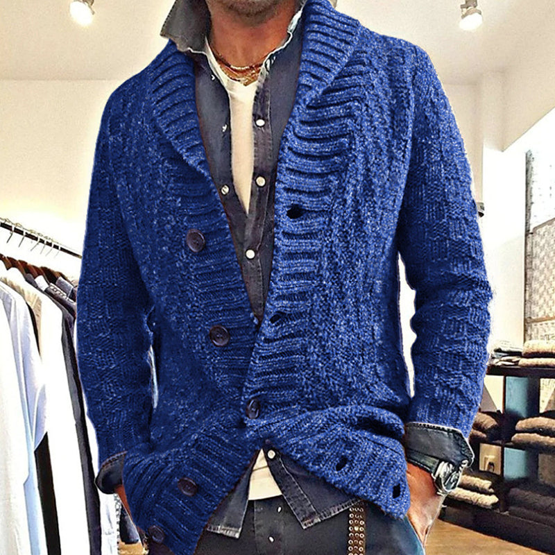 MEN’S VINTAGE LAPEL KNIT CARDIGAN JACKET X