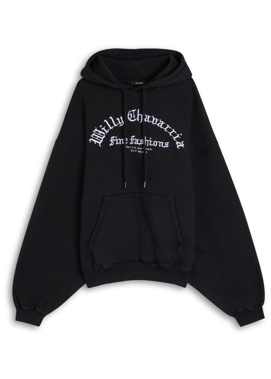 Willy Chavarria Hooded Cotton Sweatshirt – Black Willy Chavarria Hooded Cotton Sweatshirt – Black