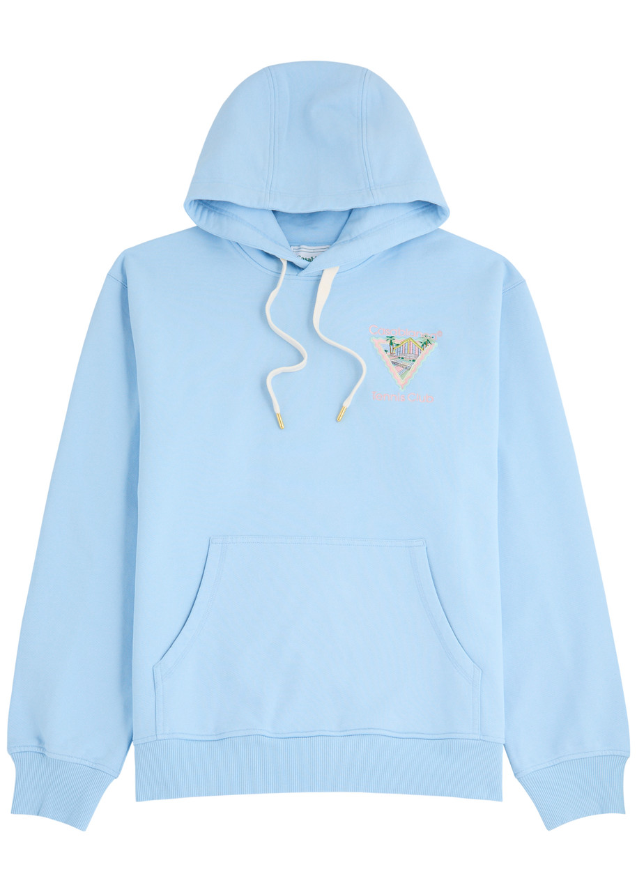Casablanca Maison De Reve Hooded Cotton Sweatshirt – Blue