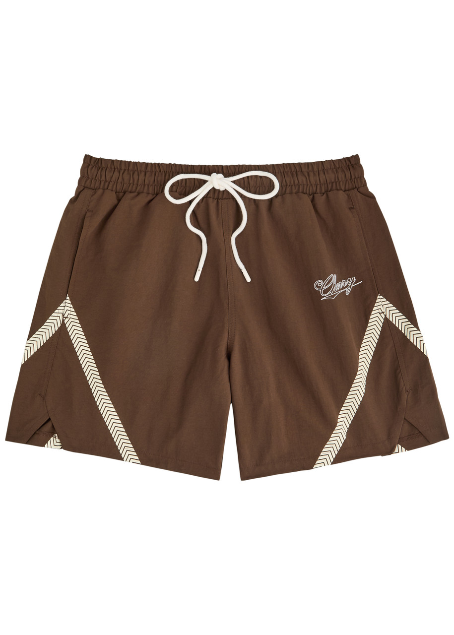 Cherry Los Angeles Printed Shell Shorts – Brown