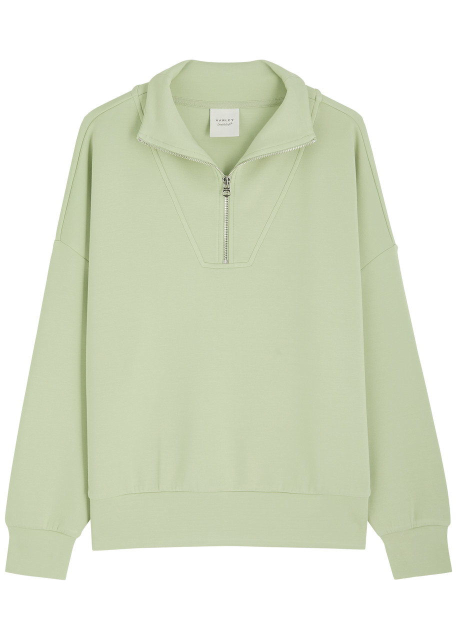 Varley Hawley Half-zip Stretch-jersey Sweatshirt – Sage – L L Varley Hawley Half-zip Stretch-jersey Sweatshirt – Sage – L L