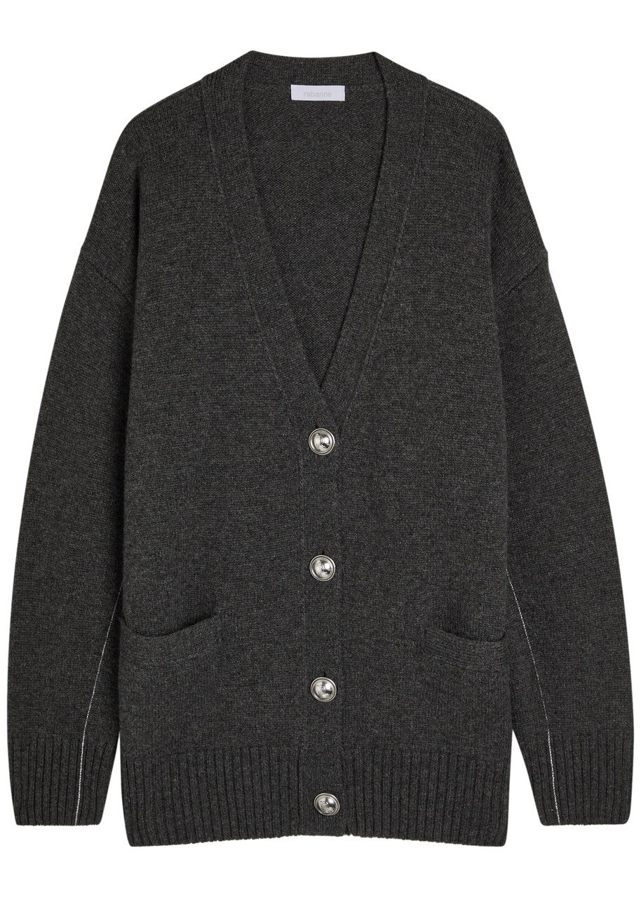 Rabanne Wool-cashmere Cardigan – Grey