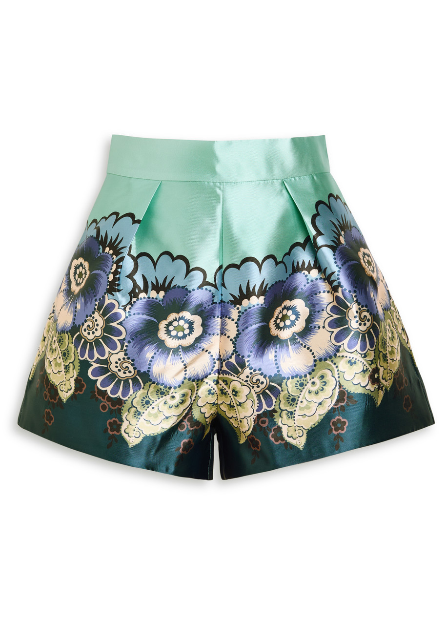Alemais Madalena Floral Satin Twill Shorts – Multicoloured – S Alemais Madalena Floral Satin Twill Shorts – Multicoloured – S