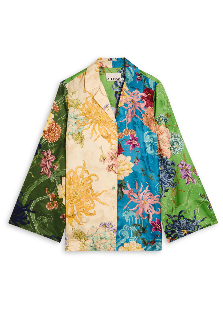 Alemais Avery Floral Satin Shirt – Multicoloured – M Alemais Avery Floral Satin Shirt – Multicoloured – M