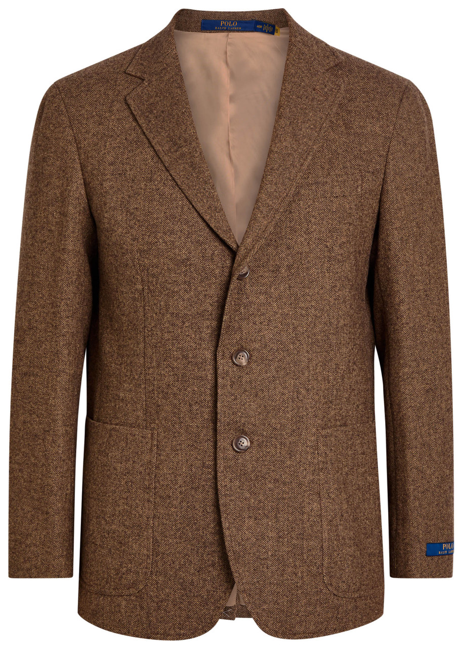 Polo Ralph Lauren Herringbone Woven Blazer – Brown – S