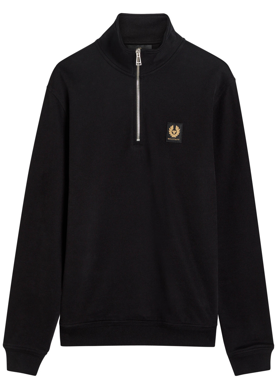 Belstaff Half-zip Logo Cotton Sweatshirt – Black