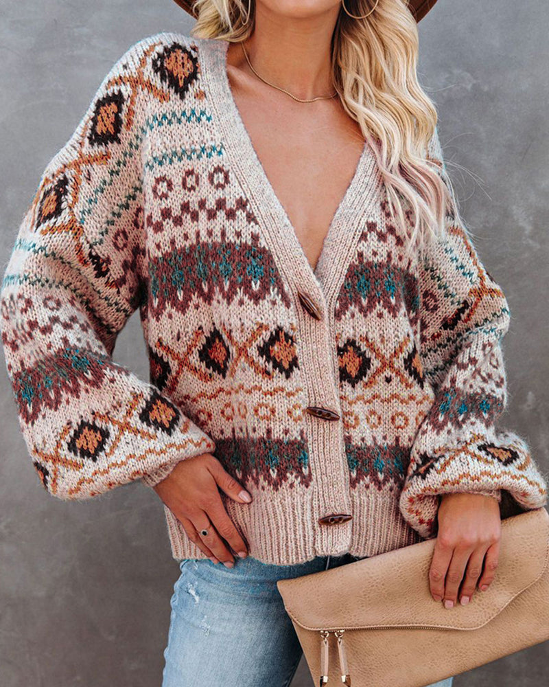 Loose Casual V-neck Cardigan Sweater Jacket – Pink Loose Casual V-neck Cardigan Sweater Jacket – Pink