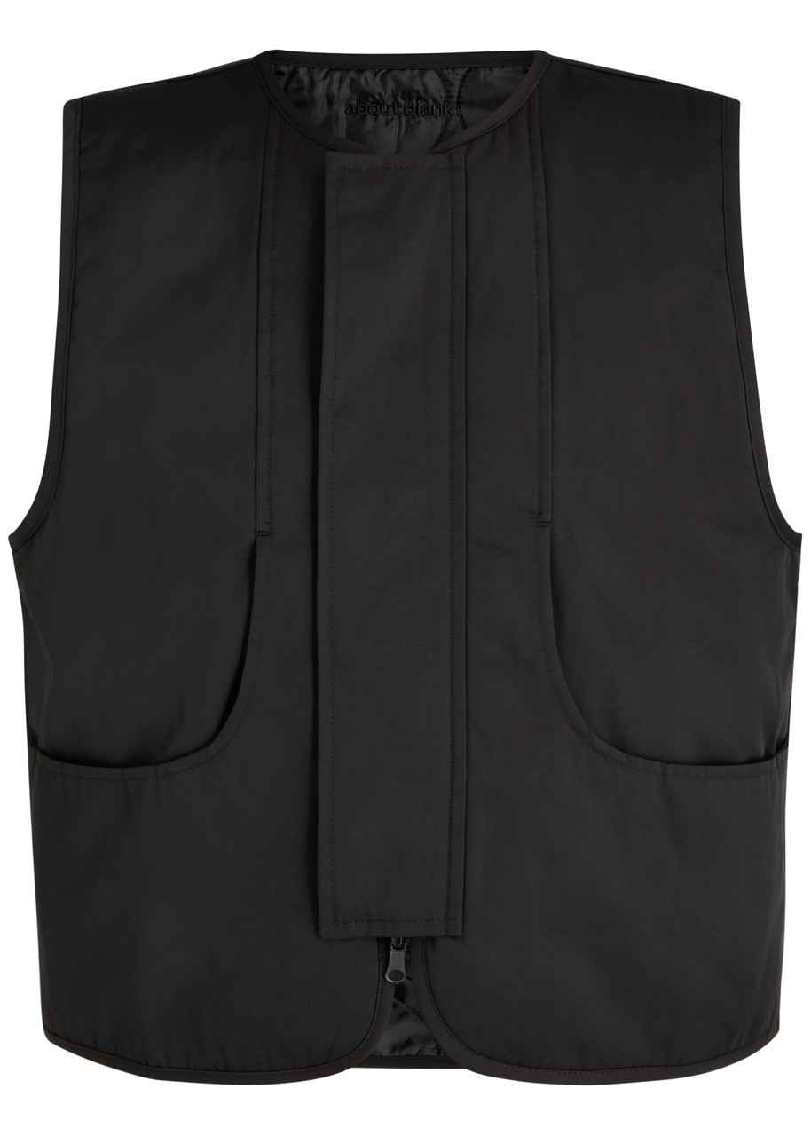 About Blank Reversible Quilted Shell Gilet – Black