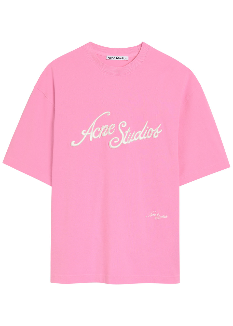 Acne Studios Logo-embroidered Piqu Cotton shirt – Pink Acne Studios Logo-embroidered Piqu Cotton shirt – Pink