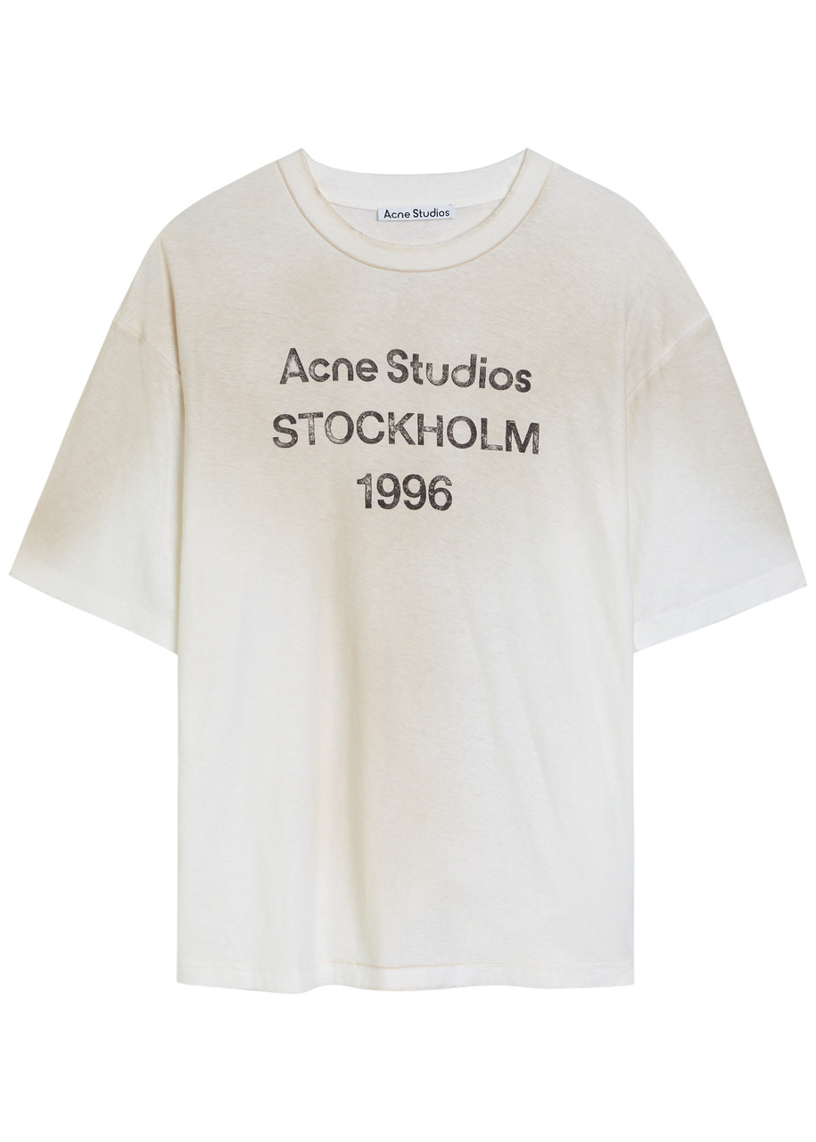 Acne Studios Logo-printed Cotton-blend shirt – White – L L Acne Studios Logo-printed Cotton-blend shirt – White – L L