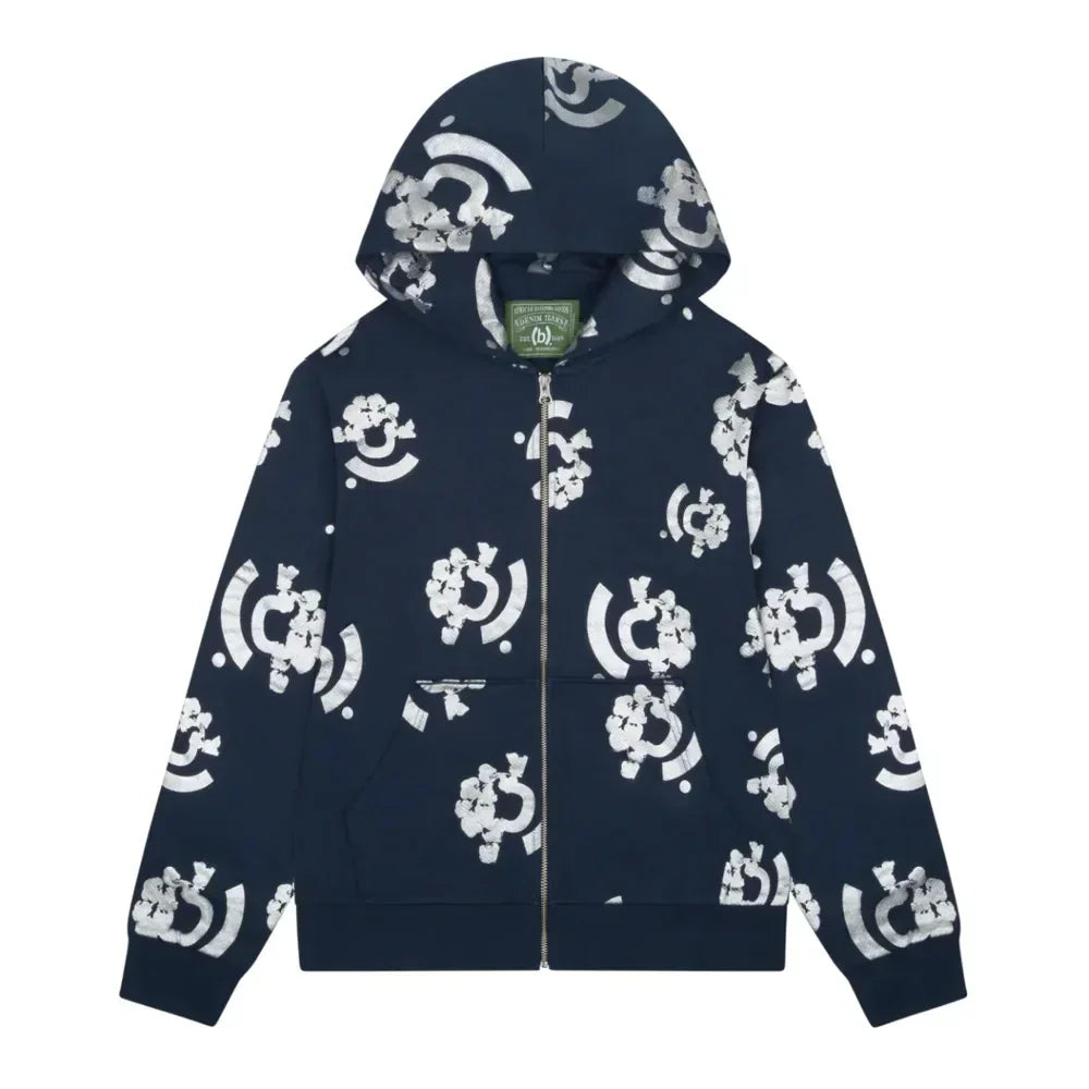 Denim Tears Bstroy Tears Zip Hoodie Blue Denim Tears Bstroy Tears Zip Hoodie Blue