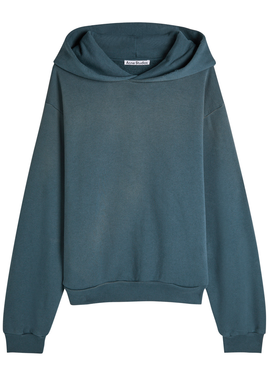 Acne Studios Logo Hooded Cotton-blend Sweatshirt – Dark Blue Acne Studios Logo Hooded Cotton-blend Sweatshirt – Dark Blue