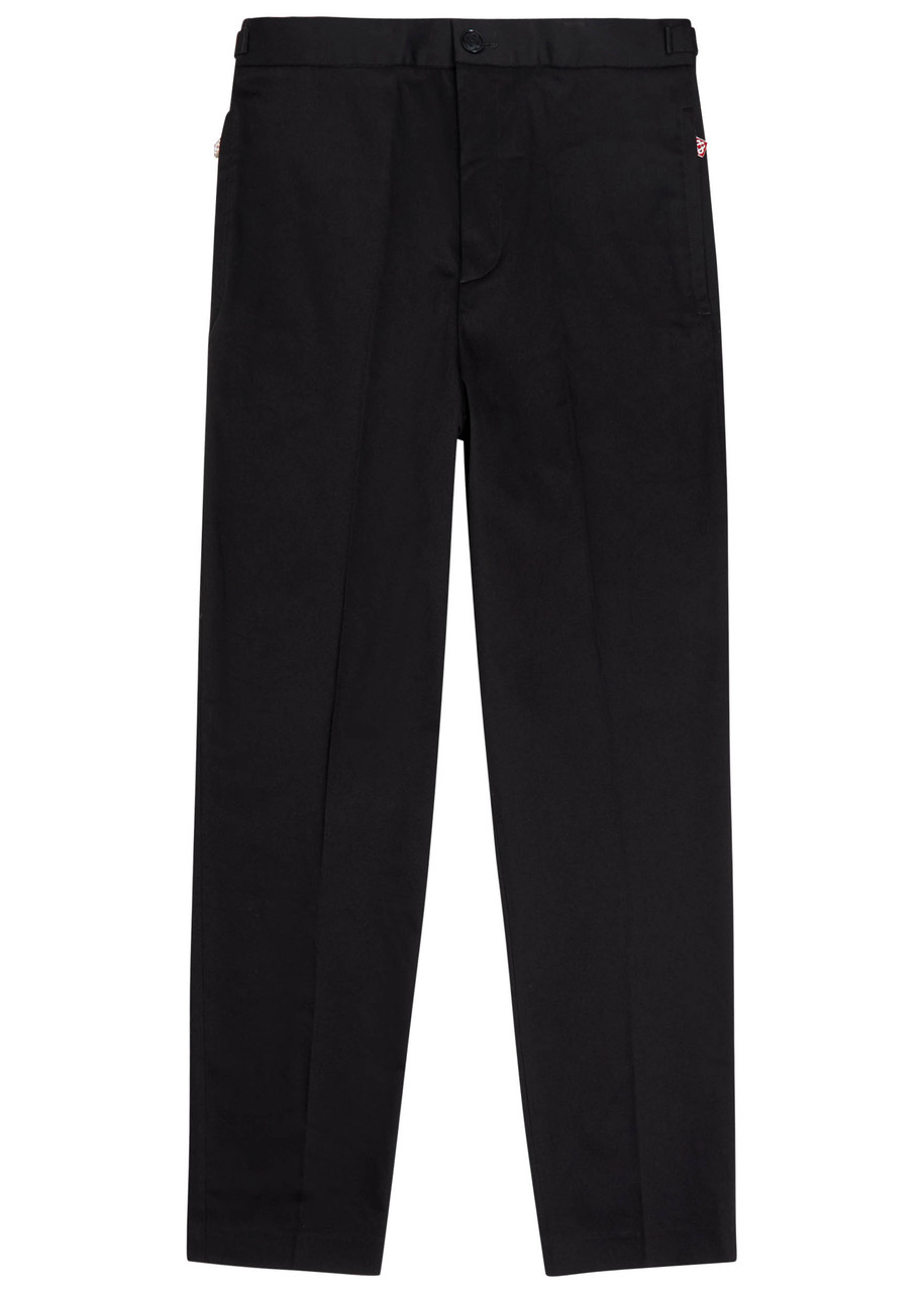 Casablanca Tapered-leg Stretch-cotton Chinos – Black – IT M
