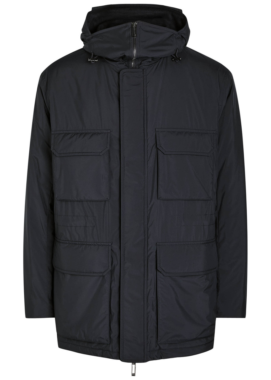 Emporio Armani Travel Hooded Nylon Jacket – Navy – M Emporio Armani Travel Hooded Nylon Jacket – Navy – M