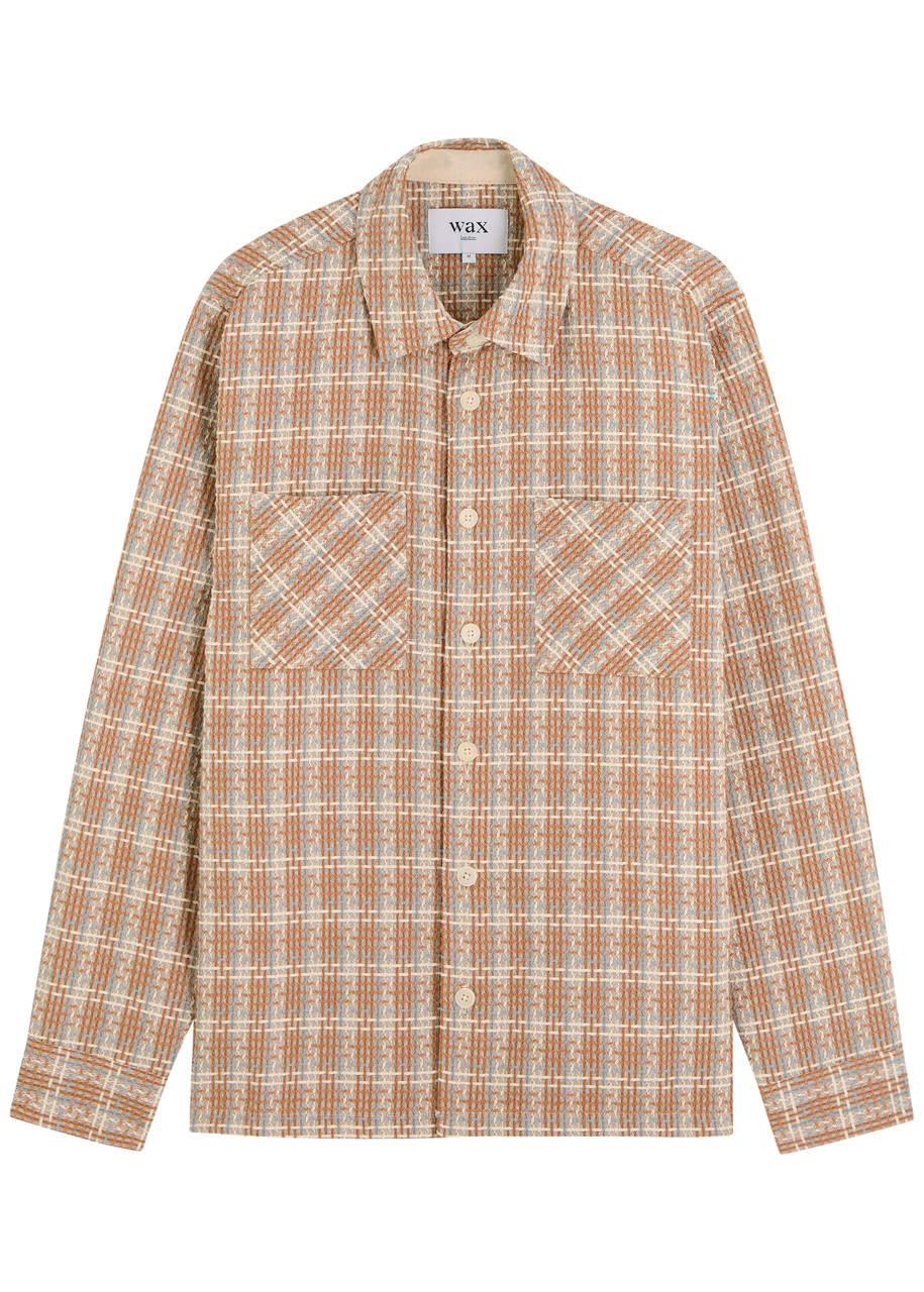 Wax London Whiting Embroidered Woven Overshirt – Orange Wax London Whiting Embroidered Woven Overshirt – Orange