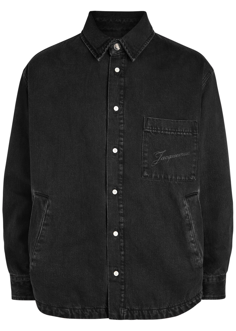 Jacquemus La Chemise Boulanger Quilted Denim Jacket – Black – IT M