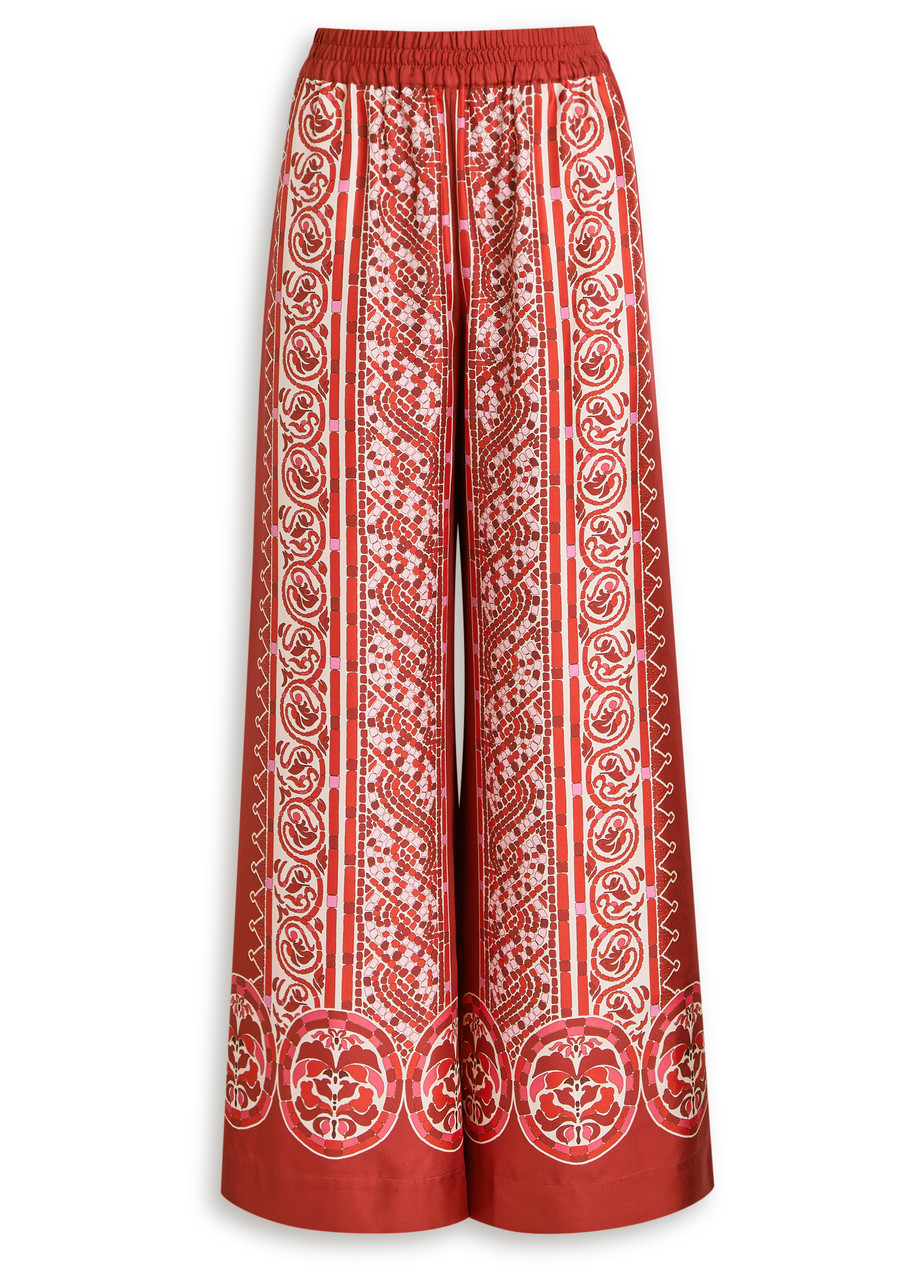 LA Double J Printed Silk-twill Trousers – Multicoloured