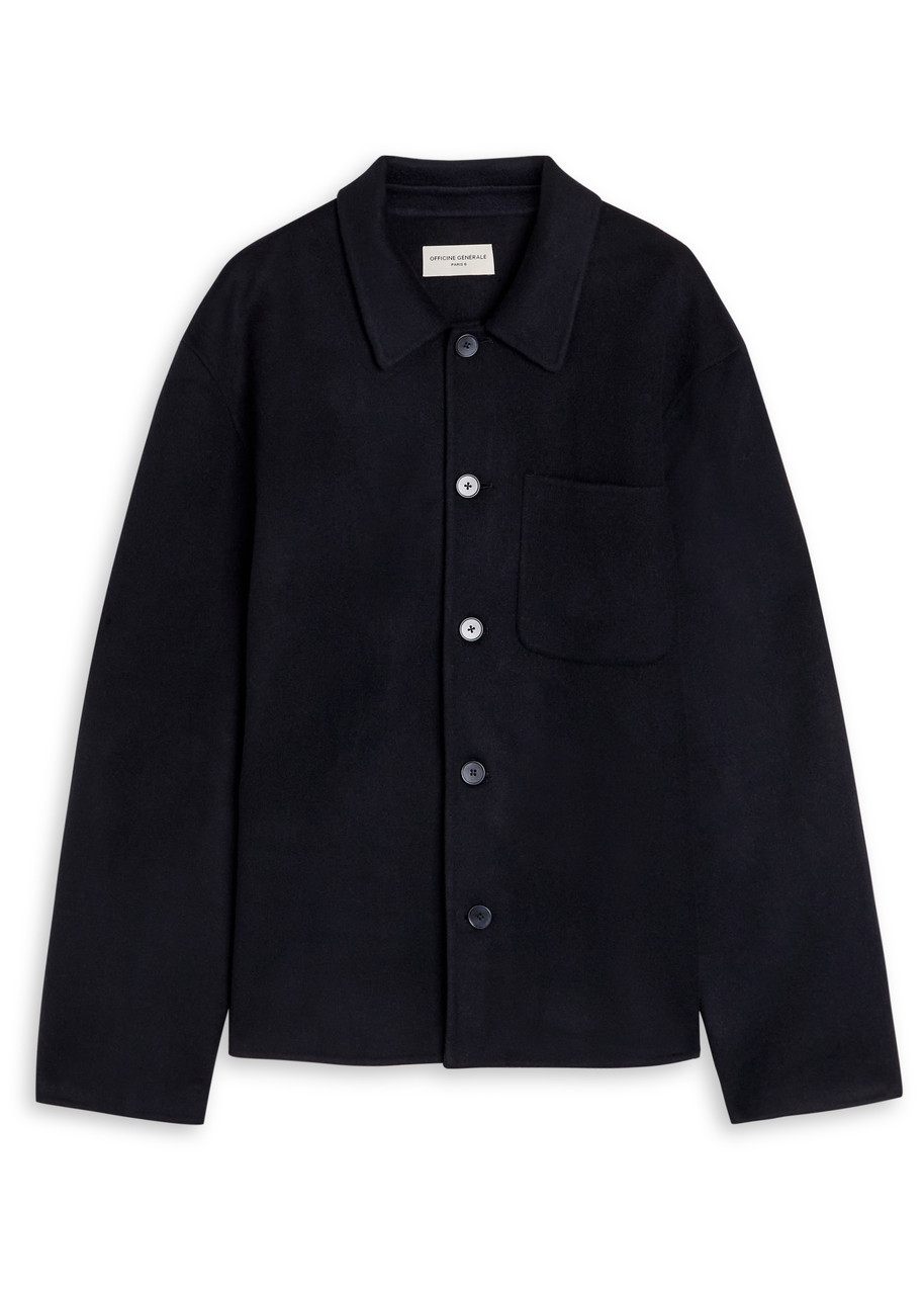 Officine Gnrale Wool Overshirt Jacket – Navy Officine Gnrale Wool Overshirt Jacket – Navy
