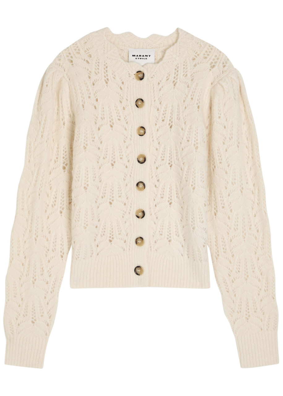 Isabel Marant toile Maxine Openwork Alpaca-blend Cardigan – Ecru – M Isabel Marant toile Maxine Openwork Alpaca-blend Cardigan – Ecru – M
