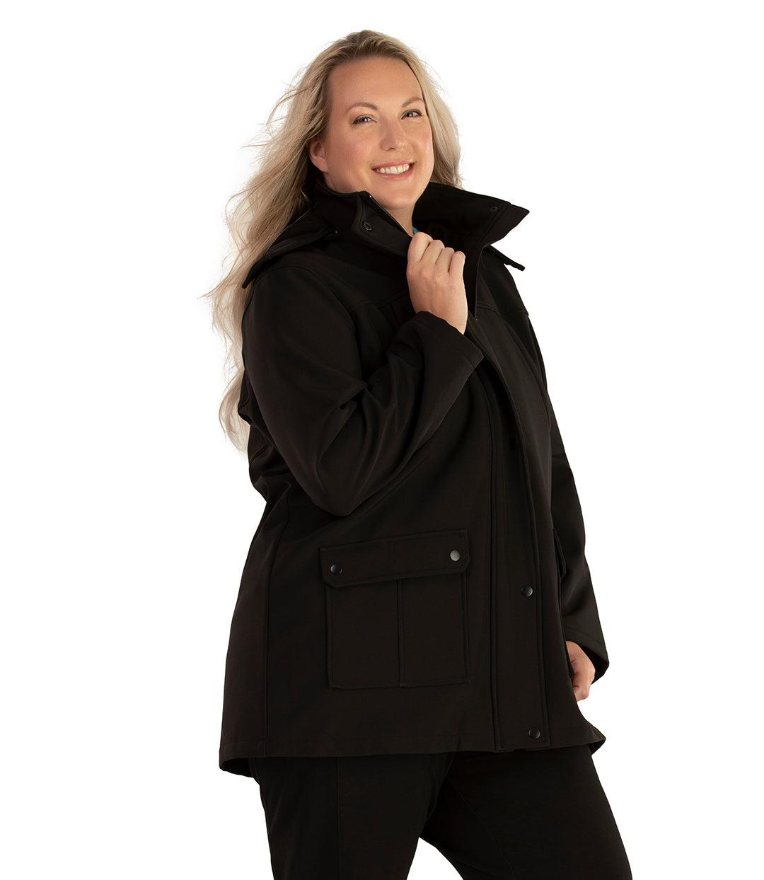 Hooded Softshell Jacket – FINAL SALE, Black Hooded Softshell Jacket – FINAL SALE, Black