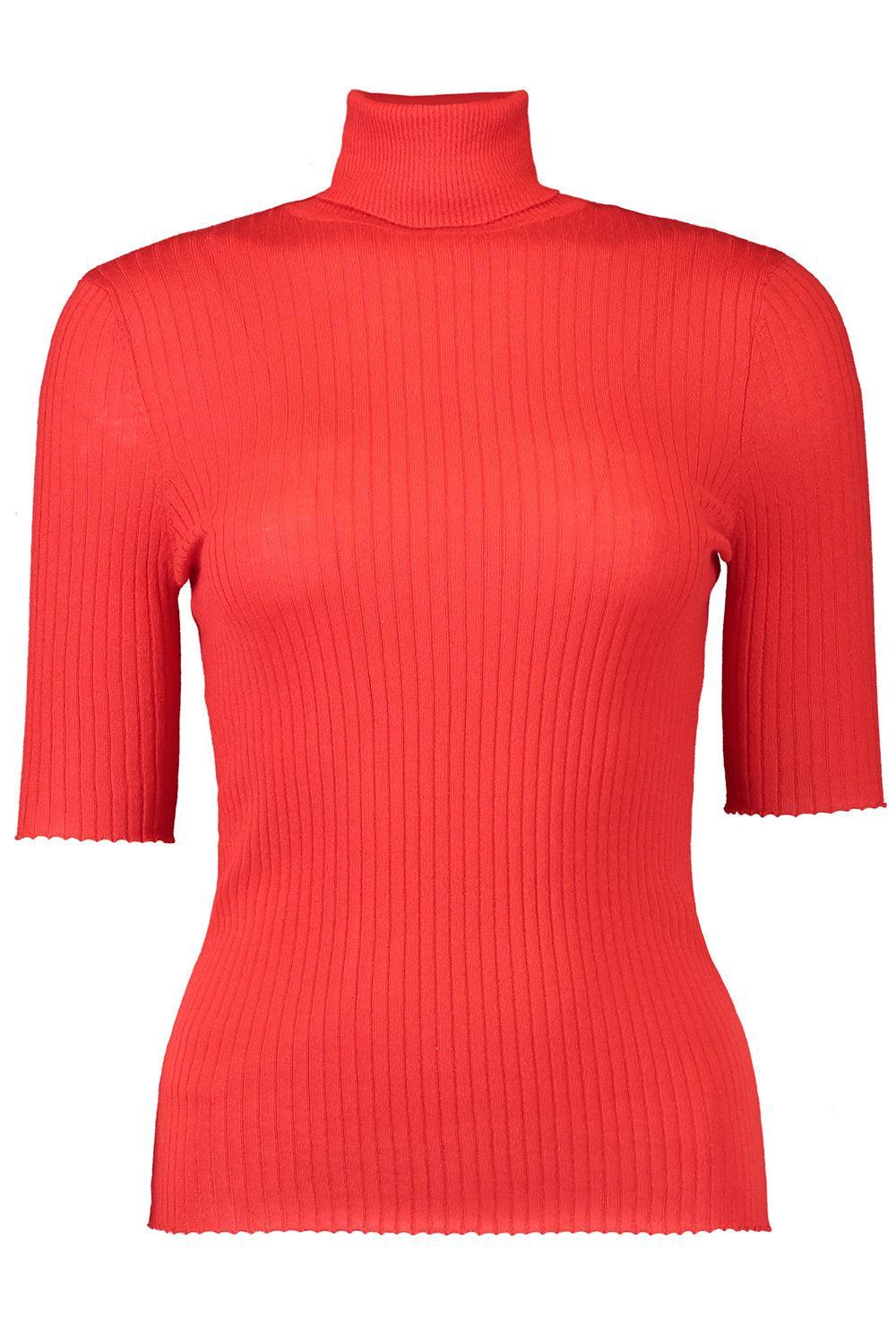 Short Sleeve Turtleneck Top