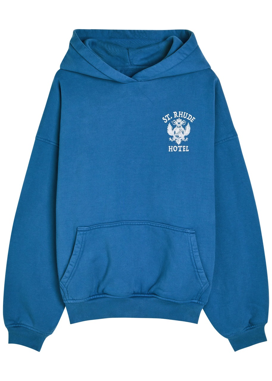 Rhude St. Rhude Seal Hooded Cotton Sweatshirt – Blue