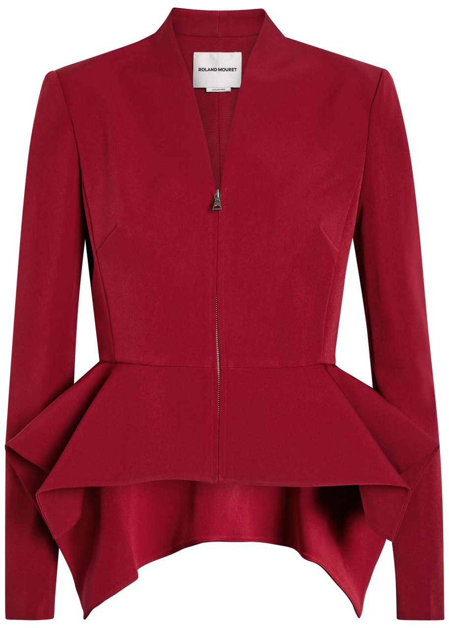 Roland Mouret Panelled Crepe Jacket – Dark Red – S