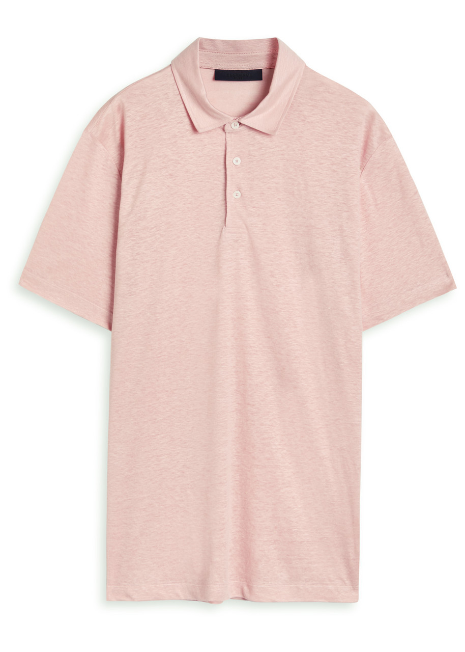 Boss X David Beckham Linen Polo Shirt – Pink Boss X David Beckham Linen Polo Shirt – Pink