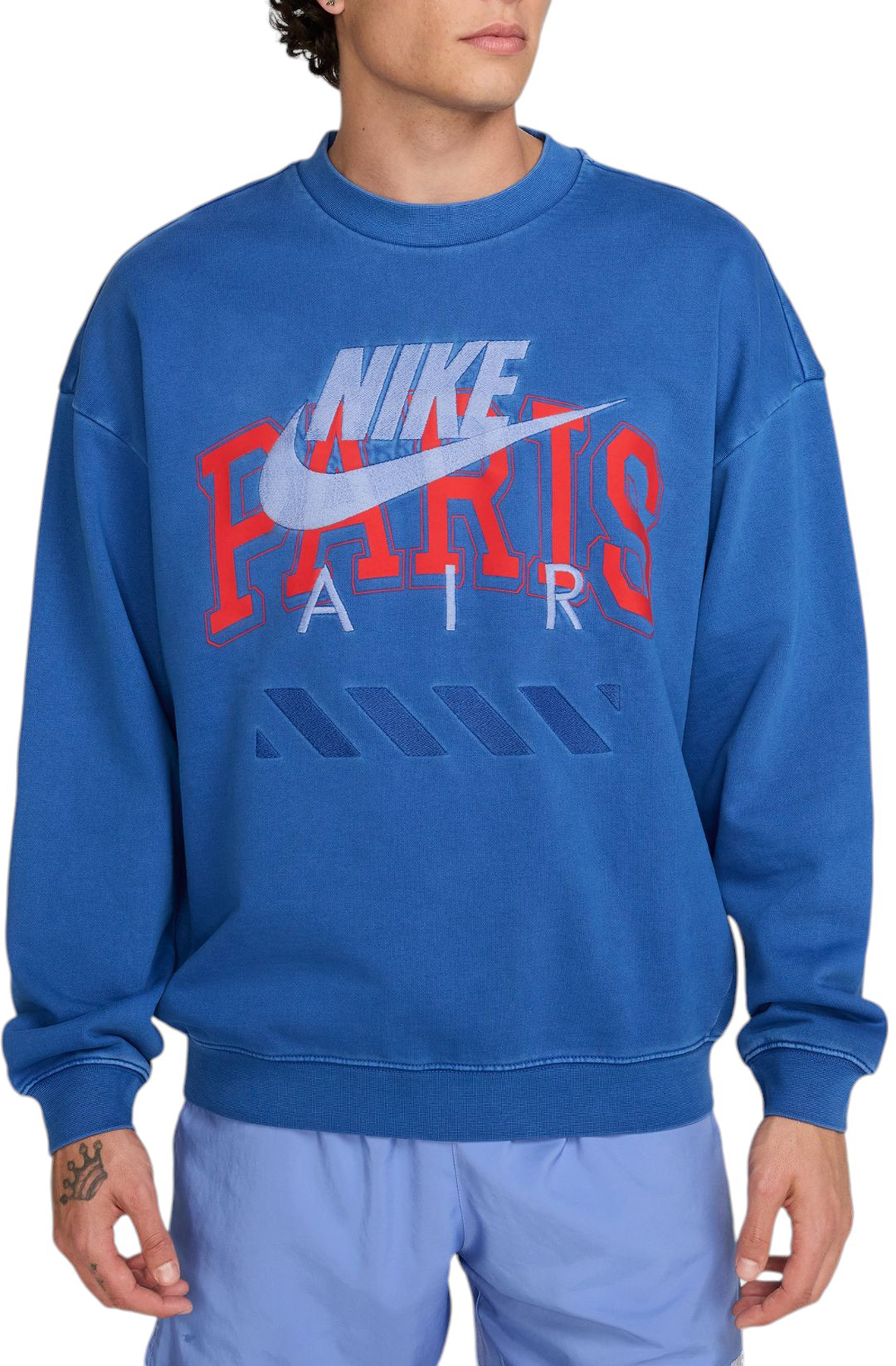 Men Air “Paris” Fleece Crew Neck Sweatshirt GAME ROYALWHITNIVERSITY RED Sweatshirts M GAME ROYALWHITNIVERSITY RED Men Air “Paris” Fleece Crew Neck Sweatshirt GAME ROYALWHITNIVERSITY RED Sweatshirts M GAME ROYALWHITNIVERSITY RED