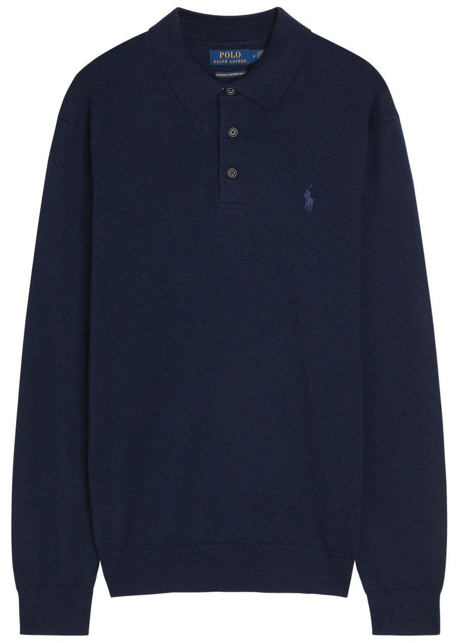 Polo Ralph Lauren Logo-embroidered Wool Polo Shirt – Navy