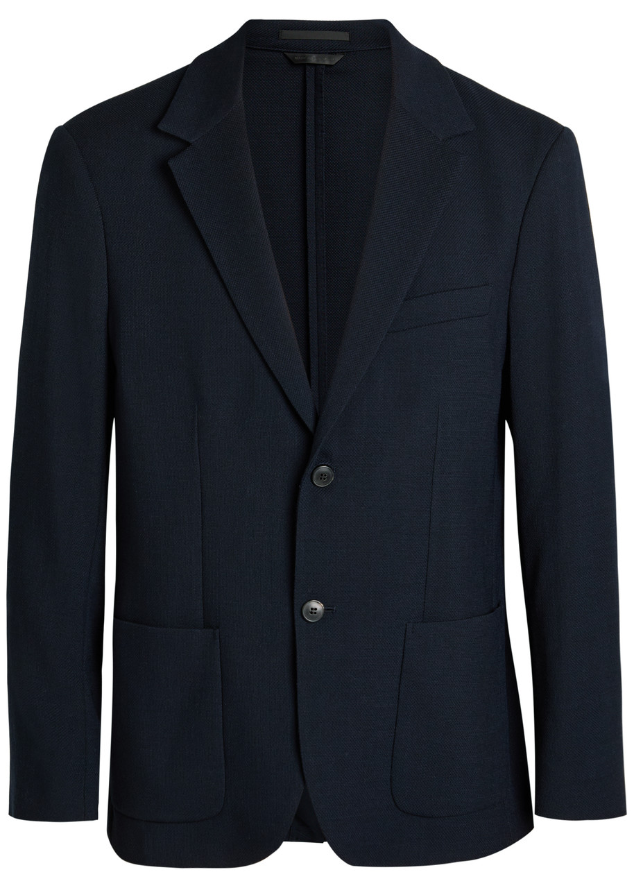 Sunspel Piqu Wool-blend Blazer – Navy