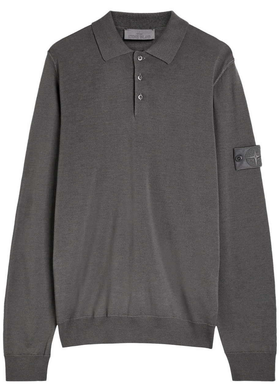 Stone Island Ghost Wool Polo Shirt – Dark Grey
