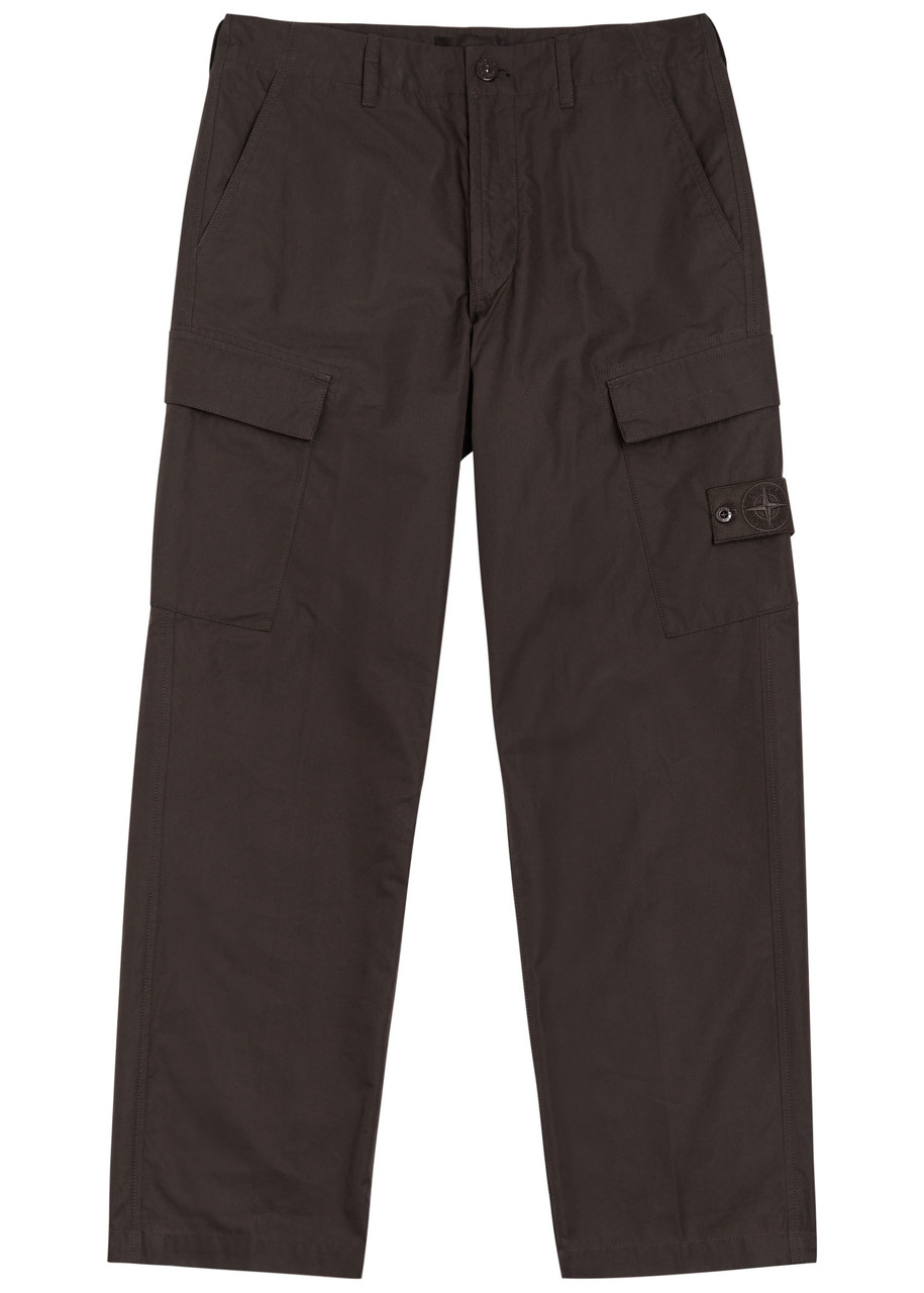 Stone Island Ghost Cotton-poplin Cargo Trousers – Dark Brown – W M
