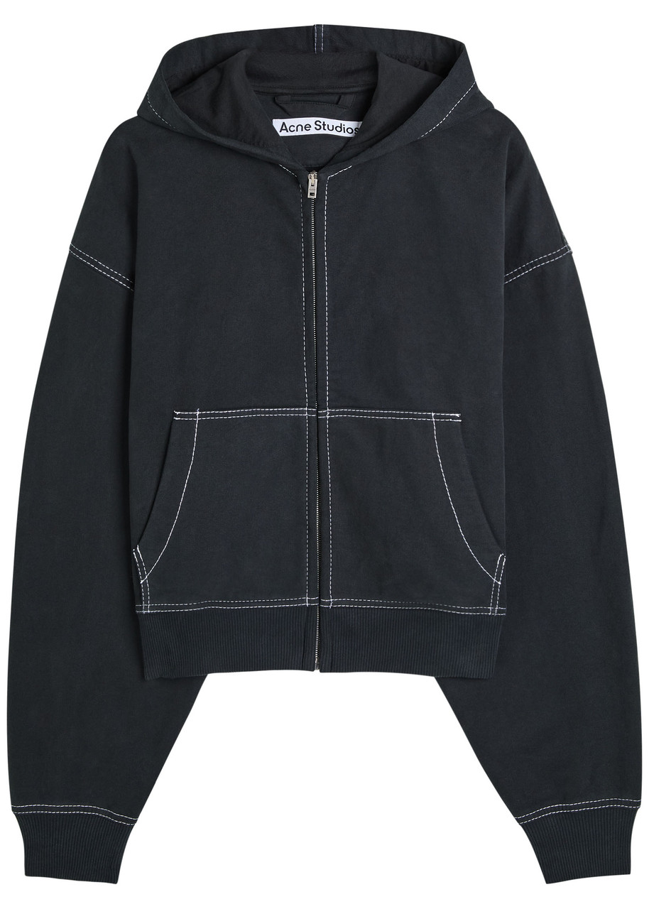Acne Studios Logo-embroidered Hooded Cotton Sweatshirt – Black Acne Studios Logo-embroidered Hooded Cotton Sweatshirt – Black