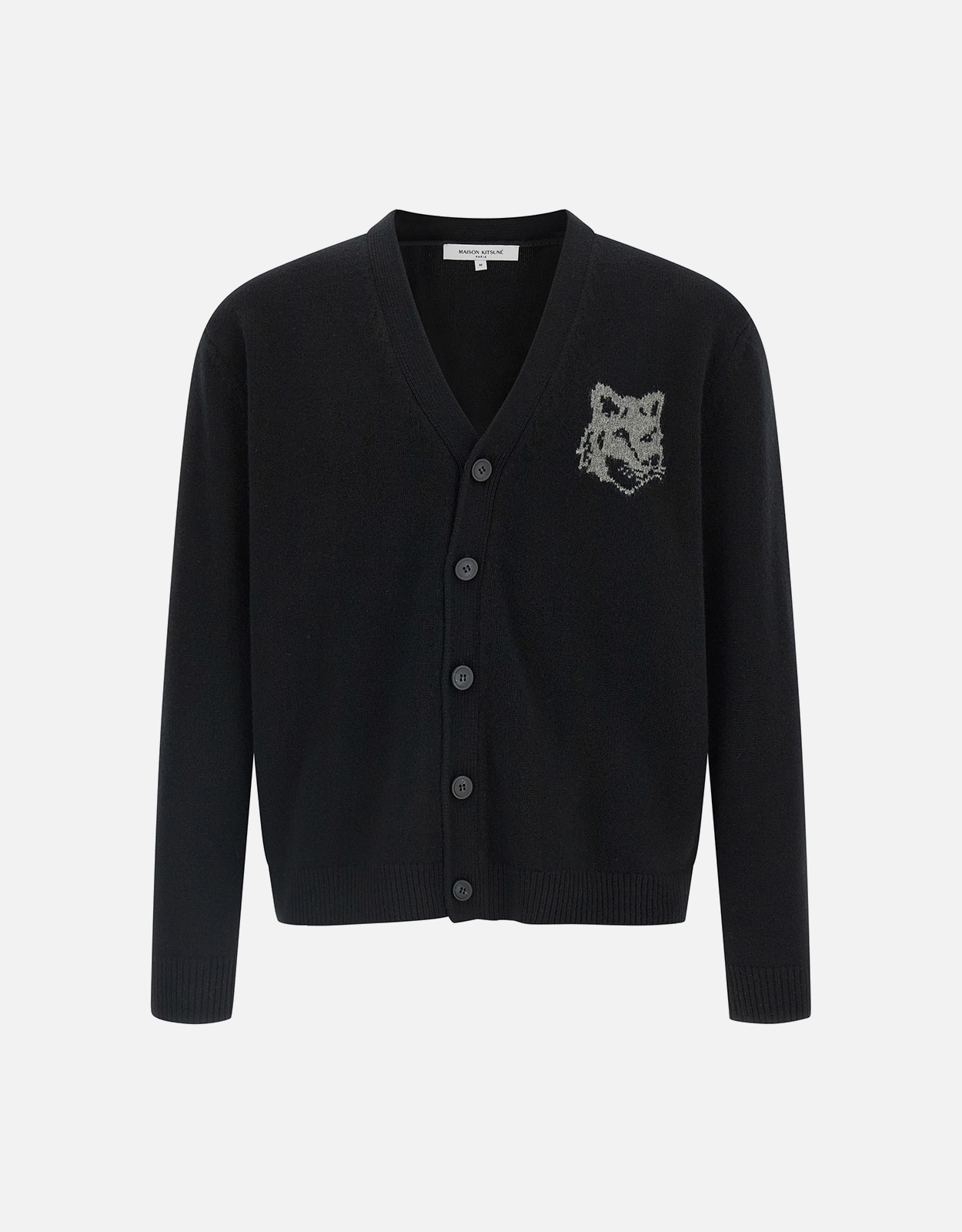 Maison Kitsun Men’s Fox Head Merino Wool Cardigan