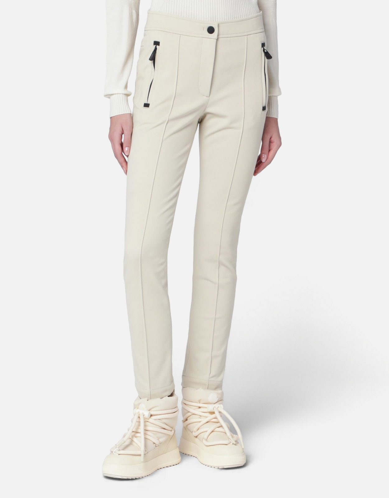Moncler Grenoble Ivory Slim Cotton Trousers – IT Moncler Grenoble Ivory Slim Cotton Trousers – IT