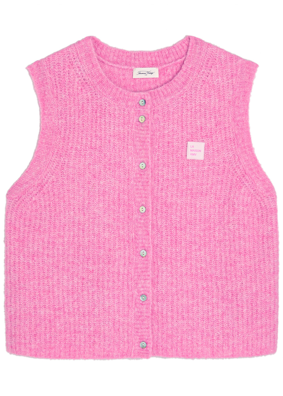 American Vintage East Ribbed Brushed-knit Vest – Pink – S – S American Vintage East Ribbed Brushed-knit Vest – Pink – S – S