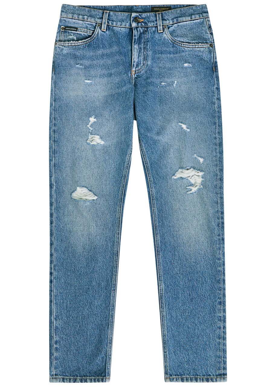 Dolce & Gabbana Distressed Slim-leg Jeans – Denim – IT M Dolce & Gabbana Distressed Slim-leg Jeans – Denim – IT M
