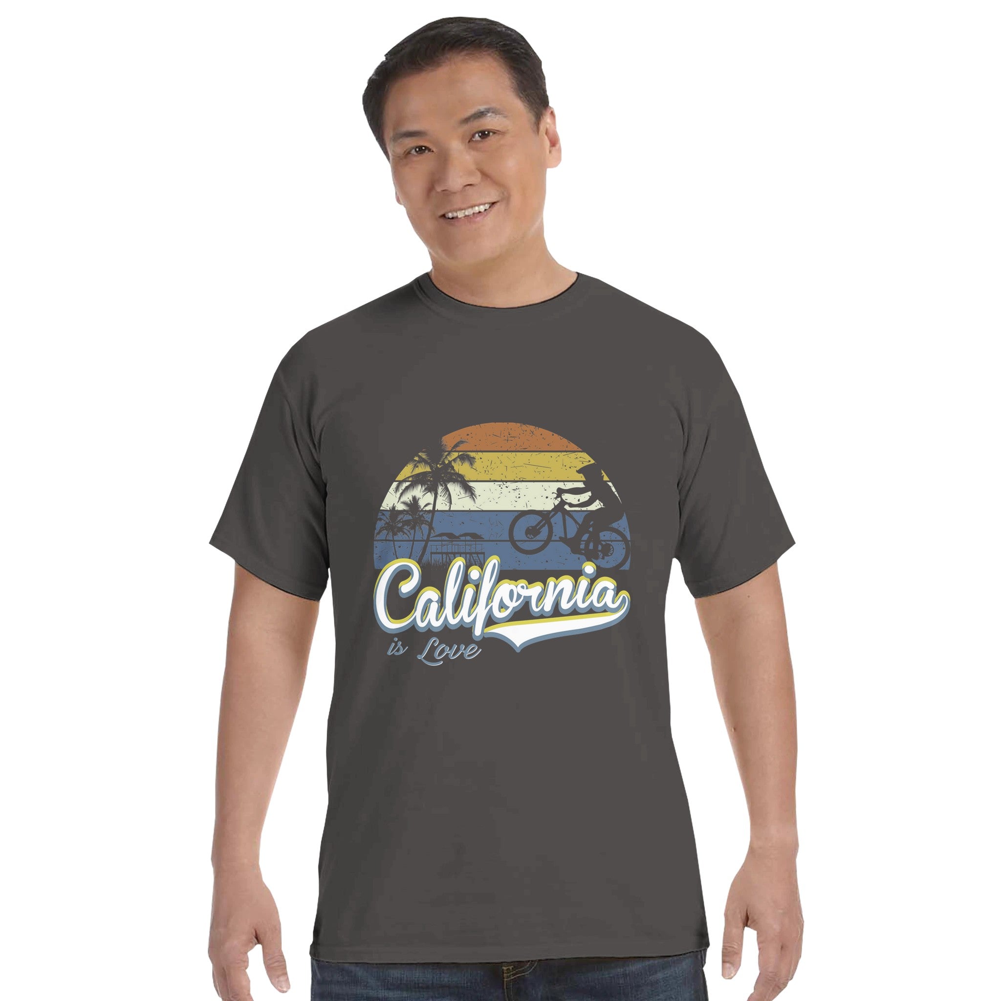 Sunset Cycling in California – Heavyweight Crewneck Shirt – M pepper Sunset Cycling in California – Heavyweight Crewneck Shirt – M pepper