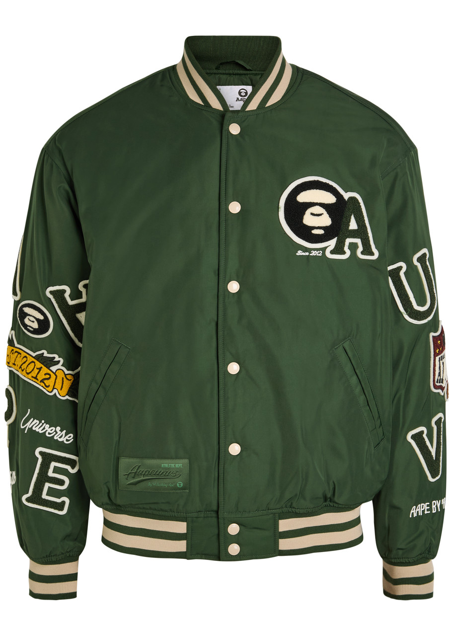 Aape Appliqud Taffeta Bomber Jacket – Green