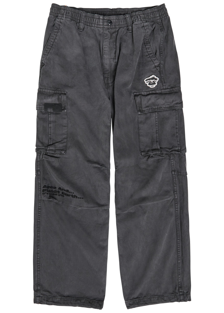 Aape Straight-leg Cotton Cargo Trousers – Black Aape Straight-leg Cotton Cargo Trousers – Black