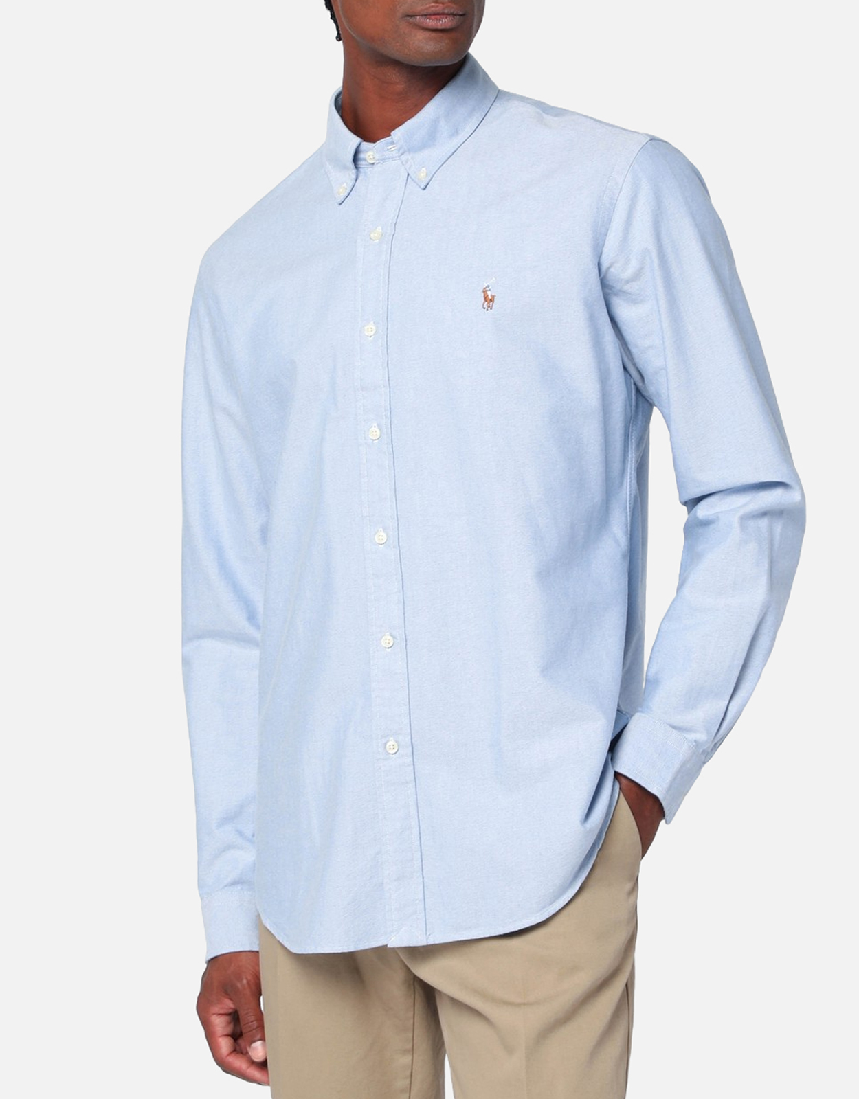 Polo Ralph Lauren Men’s Custom-Fit Cotton Light Blue Oxford Shirt Polo Ralph Lauren Men’s Custom-Fit Cotton Light Blue Oxford Shirt