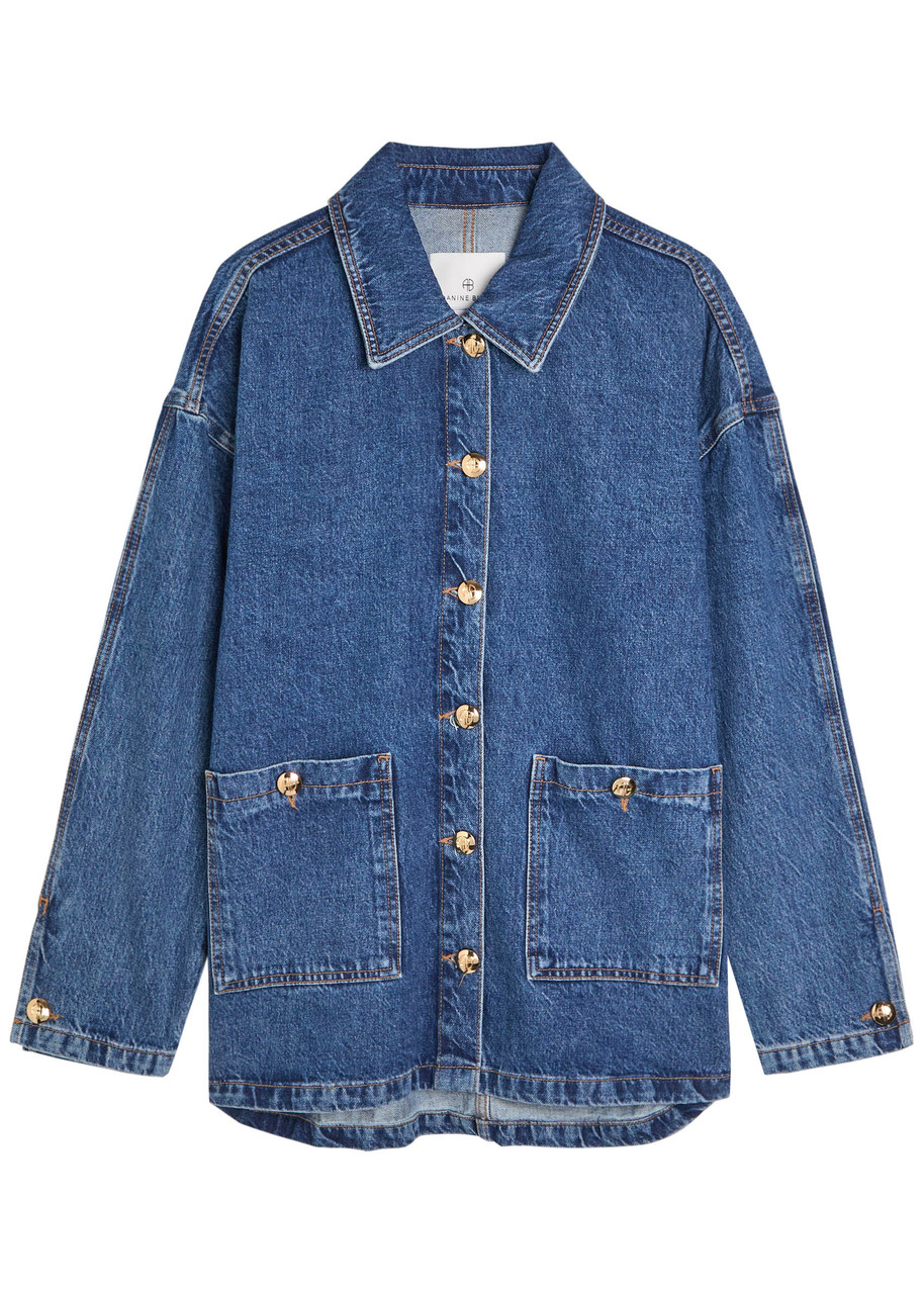 Anine Bing Luca Denim Jacket – Indigo – L L Anine Bing Luca Denim Jacket – Indigo – L L