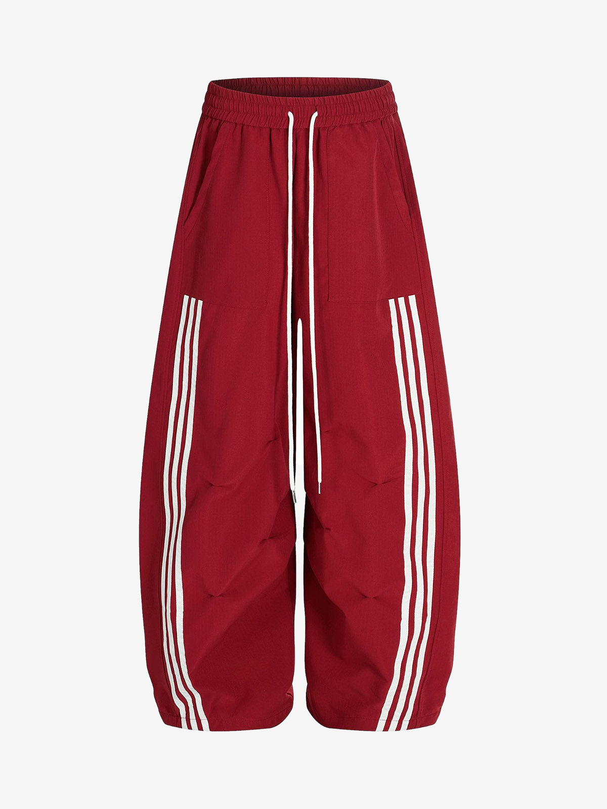 Striped Zip-Up Track Jacket and Wide-Leg Track Pants Set – Red Sweatpant Striped Zip-Up Track Jacket and Wide-Leg Track Pants Set – Red Sweatpant