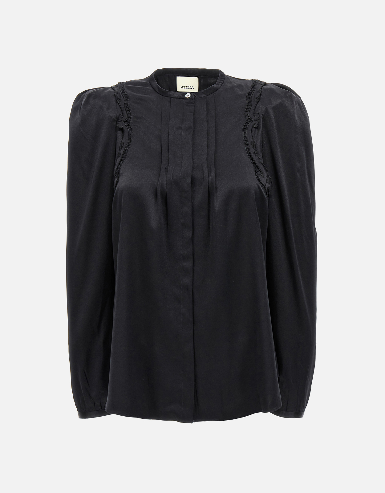 Isabel Marant Joanea Silk Blend Embroidered Crewneck Long Sleeve Shirt – FR Isabel Marant Joanea Silk Blend Embroidered Crewneck Long Sleeve Shirt – FR