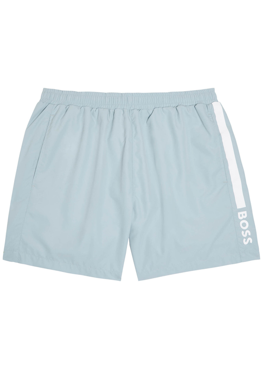 Boss Logo-print Shell Swim Shorts – Light Blue