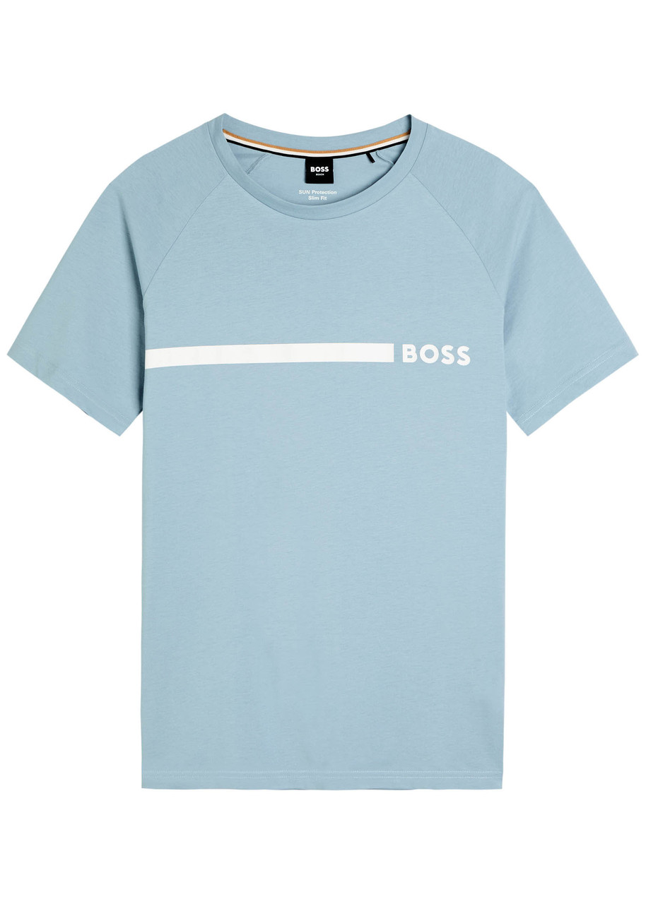Boss Logo-print Cotton shirt – Light Blue Boss Logo-print Cotton shirt – Light Blue