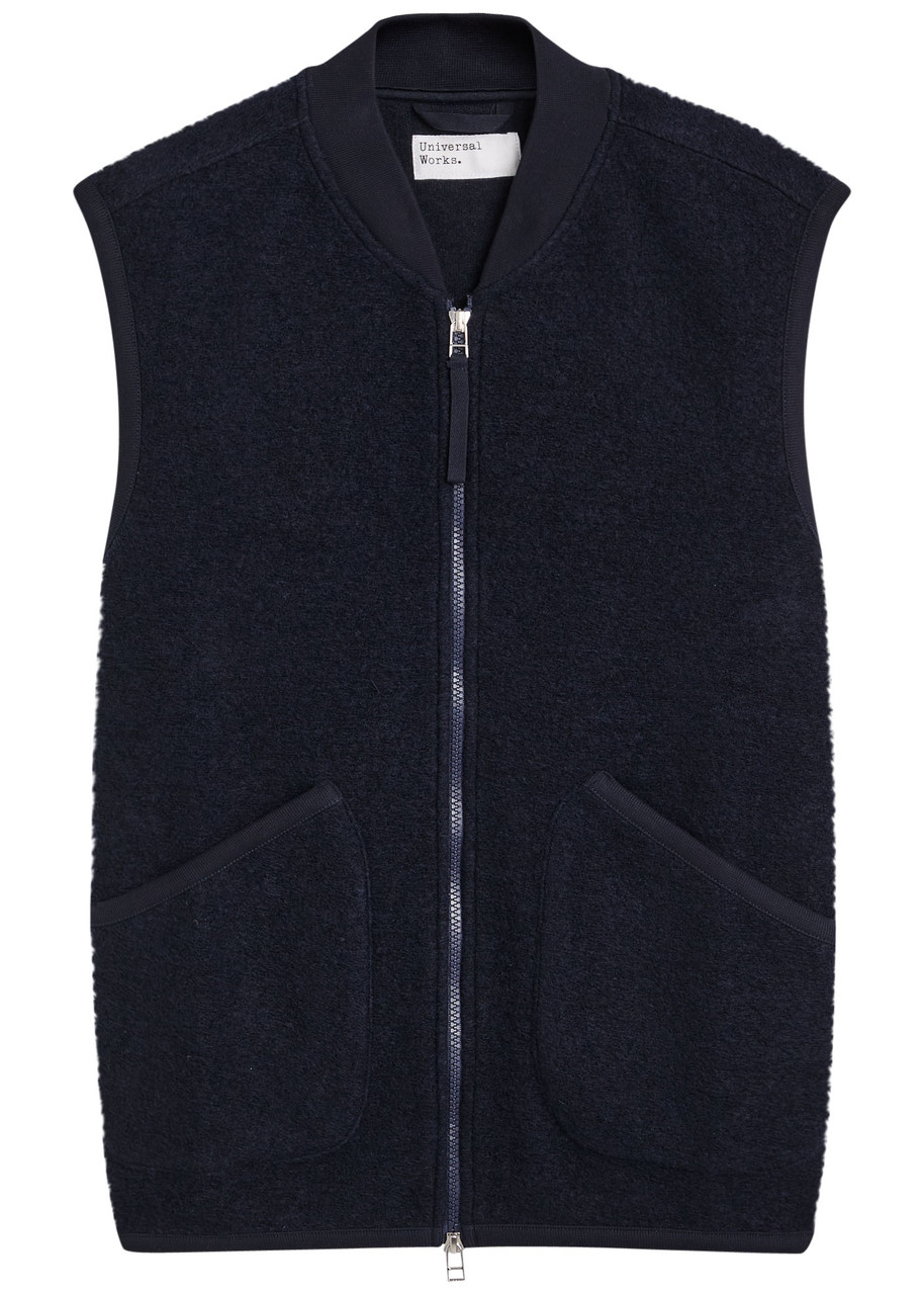 Universal Works Wool-blend Vest – Navy Universal Works Wool-blend Vest – Navy