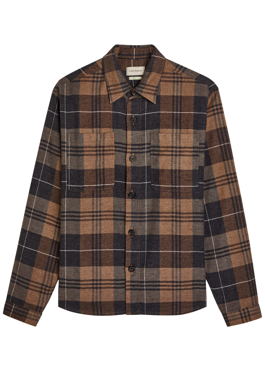 Oliver Spencer Plaid Flannel Shirt – Brown